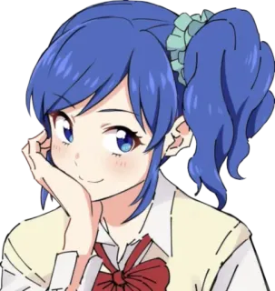 😊 Anime, Cartoon, Mädchen, Frau, lächelnd, Porträt whatsapp sticker