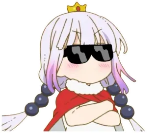 😎 Kanna Kamui Miss Kobayashi's Dragon Maid Anime, Drago, Kanna, Figo, Occhiali da sole telegram sticker