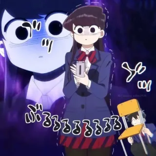 😰 Komi Shouko Komi Can't Communicate ぶるるるるるるるるる 애니메이션, 코미 양은 커뮤증입니다, 긴장, 교복, 만화 telegram sticker