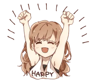 👩 HAPPY fröhlich, feier, anime, mädchen, freude telegram sticker