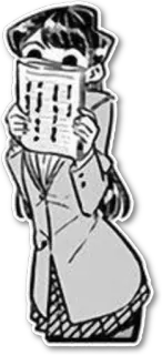 🗒 Komi Shouko Komi Can't Communicate Anime, Manga, Komi, Shouko Komi, Blanco y negro, Tímido/a, Lindo/a telegram sticker