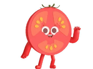 👋 tomate, dibujos animados, comida, verdura, lindo whatsapp sticker