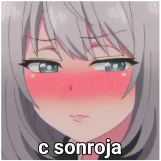 😳 c sonroja anime, girl, blush, smug, cute telegram sticker