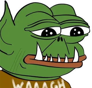 😢 WAAAGH орк, фэнтези, мем, Warhammer, Ваагх, зеленокожий telegram sticker