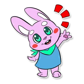 🤗 coelho, animal, kawaii, fofo, desenho animado, adesivo, rosa telegram sticker