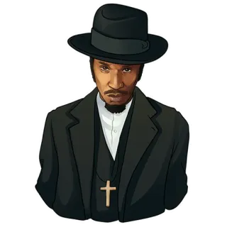 😡 Hombre, Sombrero, Cruz, Traje, Cura, Figura religiosa, Clérigo, Ropa formal telegram sticker