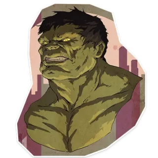 🎆 Hulk 헐크, 마블, 슈퍼히어로, 만화, 초록색, 분노, 어벤져스 telegram sticker