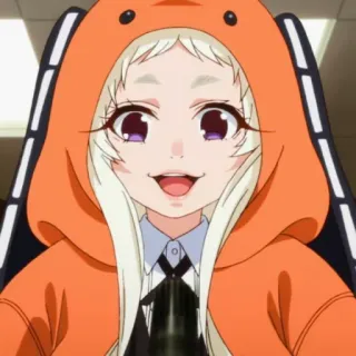🥺 anime girl, cute, cartoon, orange hoodie telegram sticker