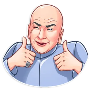 👍 Dr. Evil Austin Powers Dr. Evil, Austin Powers, kẻ phản diện, hài, phim, ngón tay cái giơ lên telegram sticker