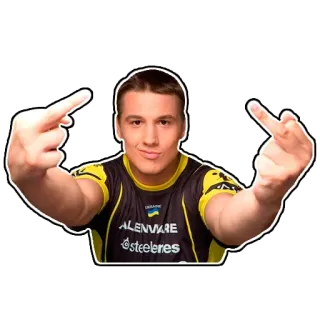 😈 middle finger, gesture, offensive, man, esports, gamer telegram sticker