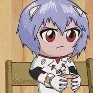 🌊 Rei Ayanami Neon Genesis Evangelion เรย์ อายานามิ, อีวานเกเลียน, อนิเมะ, ตัวละคร, จิบิ, มังงะ, อีวา, นักบิน telegram sticker