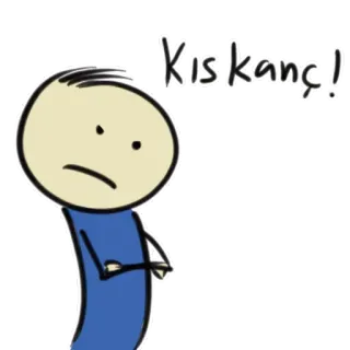 😠 Kıs kançı! Dessin animé, Personnage, Turc, En colère, Bonhomme allumette telegram sticker