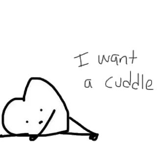 🙁 I want a Cuddle cuddle, cute, heart, love, sad telegram sticker