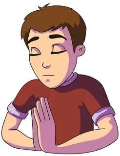 😑 meditação, oração, paz, espiritual, menino, calma telegram sticker