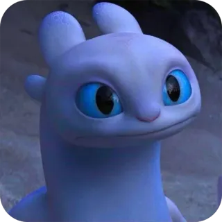 🤔 Light Fury How to Train Your Dragon дракон, белый, милый, мультик, животное whatsapp sticker