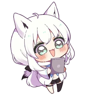 😳 anime, cute, girl, cartoon, fanart, kawaii, chibi whatsapp sticker