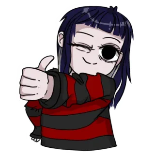 👍 Anime, Pouce levé, Fille, Dessin animé, Clin d'œil, Sticker whatsapp sticker