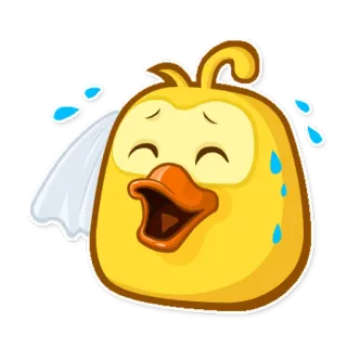 😅 duck, cartoon, animal, cute, yellow telegram sticker