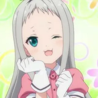 🌱 anime, kartun, gadis, kedip, imut, tersenyum whatsapp sticker