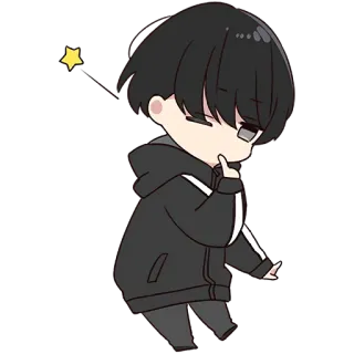 😉 Chibi, Anime, Manga, Dibujo animado, Chico, Lindo, Personaje whatsapp sticker