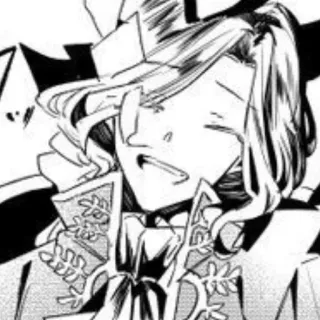 📷 anime, manga, character, man, black and white telegram sticker