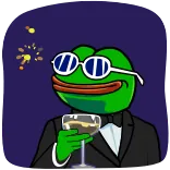 🍷 Pepe the Frog pepe, ếch, tiệc, ăn mừng, meme, sang trọng whatsapp sticker
