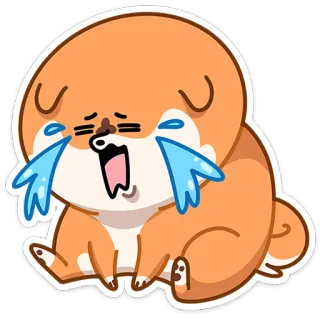 😭 개, 울음, 슬픔, 만화, 동물 telegram sticker