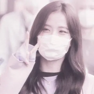 🌟 femme, signe de paix, masque, kpop, idole telegram sticker