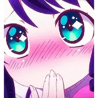 ❤️ アニメ, 女の子, 可愛い, 照れ, キラキラ, 漫画 telegram sticker