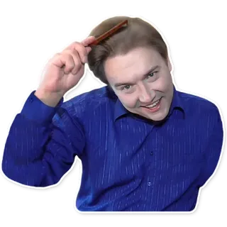 💅 homem, pente, cabelo, retrato, cuidado pessoal, escova, penteado telegram sticker