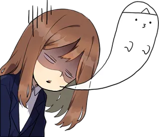 😪 Anime, Chica, Agotada, Cansada, Personaje, Sticker, Manga, Adormilada whatsapp sticker