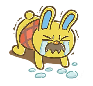 😭 chorando, triste, coelho, lágrimas, animal, desenho animado whatsapp sticker
