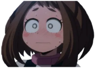 😳 Ochaco Uraraka My Hero Academia 动漫, 漫画, 紧张, 丽日御茶子, 丽日 telegram sticker