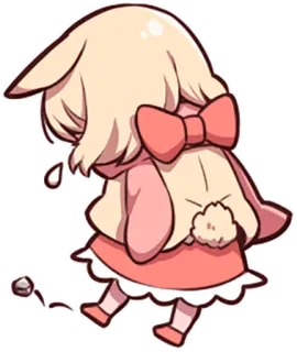 🤔 płacz, smutny, królik, słodki, króliczek, zdenerwowany telegram sticker