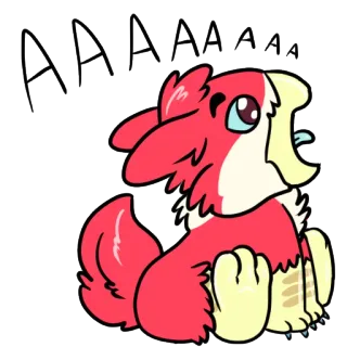 💬 AAAAAAA animal, chien, mignon, dessin animé, vieilli, criant, poilu telegram sticker