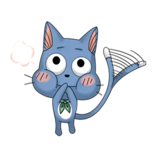 🙊 Happy Fairy Tail Аниме, Мультфильм, Кот, Сказка, Счастливый, Милый, Каваий, Весёлый telegram sticker