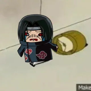 🙂 Itachi Naruto 动漫, 卡通, 漫画, 宇智波鼬, 悲伤, 哭泣 telegram sticker