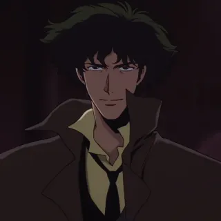 🚬 Spike Spiegel Cowboy Bebop Spike Spiegel, Cowboy Bebop, Anime, Western espacial, Caçador de recompensas, Legal, Retrô, Animado whatsapp sticker