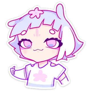😌 Anime, Chibi, Niedlich, Kawaii, Sticker, Cartoon, Illustration telegram sticker