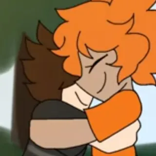 😢 hug, affection, lgbt, friendship, cartoon telegram sticker