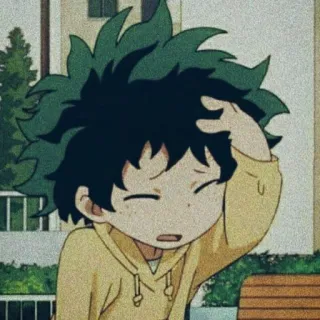 😓 Izuku Midoriya My Hero Academia Аниме, Моя геройская академия, Изуку Мидория, Деку, Персонаж, Манга telegram sticker