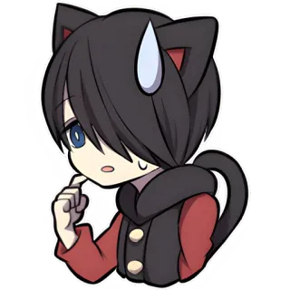 😨 cat, anime, cartoon, cute, kawaii, worried, manga telegram sticker