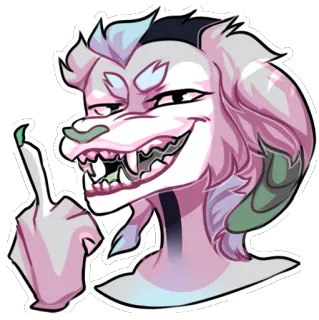 🖕 doigt d'honneur, geste obscène, dessin animé, animal, agressif, impoli, insultant, humour whatsapp sticker