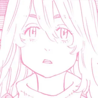☁️ Anime, Manga, Rosa, Illustration, Weiblich, Mädchen, Porträt whatsapp sticker