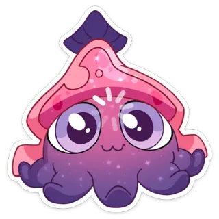 🤔 fungo, carino, fantasy, rosa, viola, adesivo, cartone animato whatsapp sticker