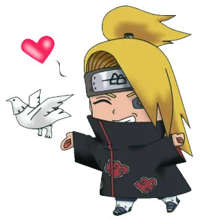 😘 Deidara Naruto Anime, Chibi, Deidara, Naruto, Aufkleber, Manga whatsapp sticker