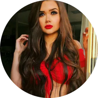 🌝 mulher, vermelho, beleza, retrato, moda telegram sticker