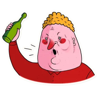 😬 trinken, alkohol, cartoon, betrunken, party, feier telegram sticker