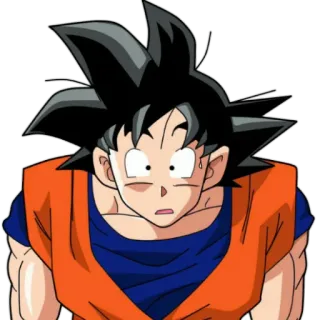 😨 Goku Dragon Ball 애니메이션, 손오공, 드래곤볼, 초사이어인, 걱정 telegram sticker