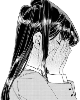 🤦‍♀️ Komi Shouko Komi Can't Communicate Anime, Mangá, Komi Can't Communicate, Komi Shouko, tímida, chorando, garota anime whatsapp sticker